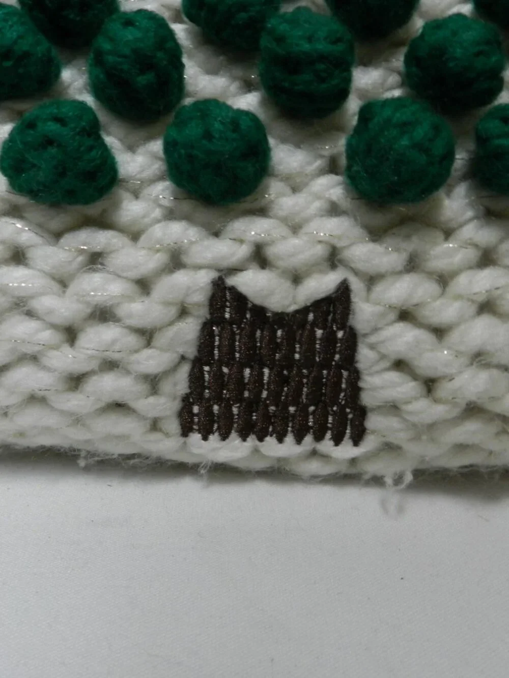 Cupcakes and Cashmere Christmas Tree Crochet Pompom Throw Pillow 20